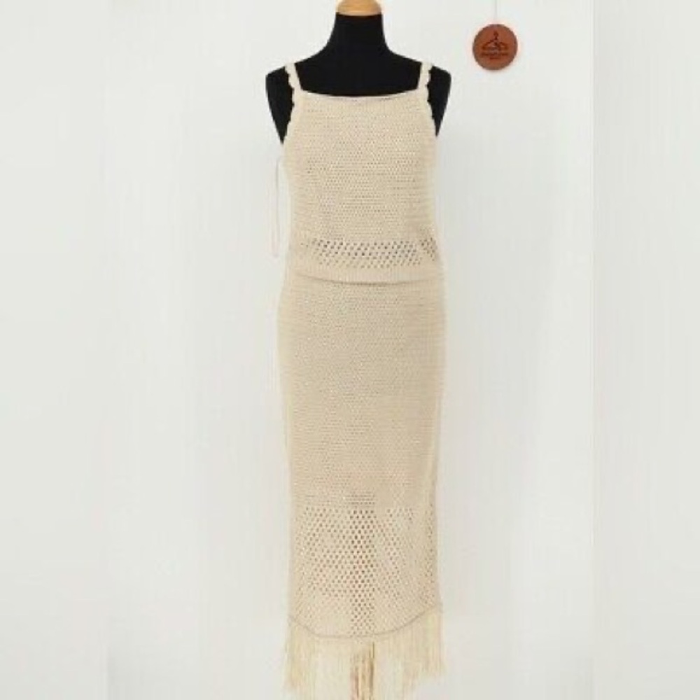 House of Harlow 1960 Cream Midi Pencil Skirt Set